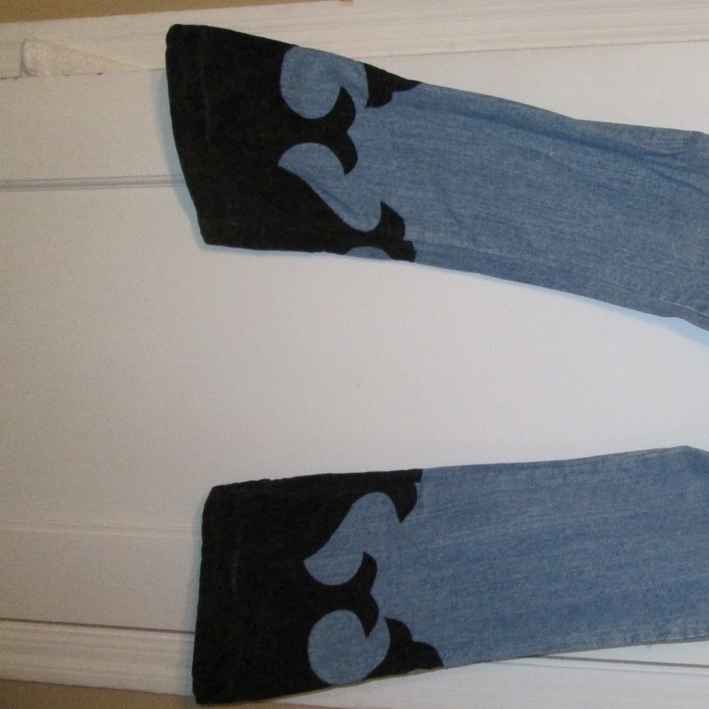 Velvet embellished jeans